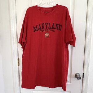 Maryland Terrapins Terps T-Shirt Section 101 by Majestic Red Men’s Size 3X Tall